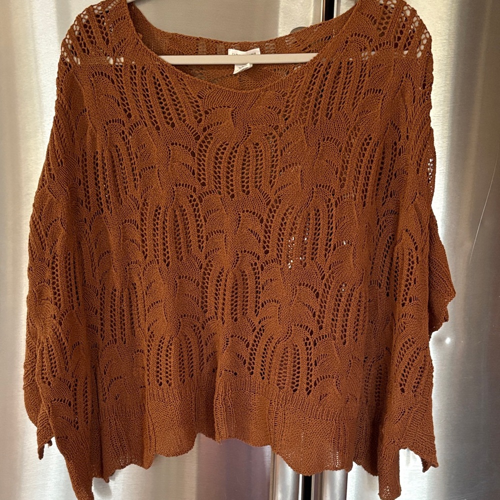 Clover & Scout Women's Rust Knit Poncho